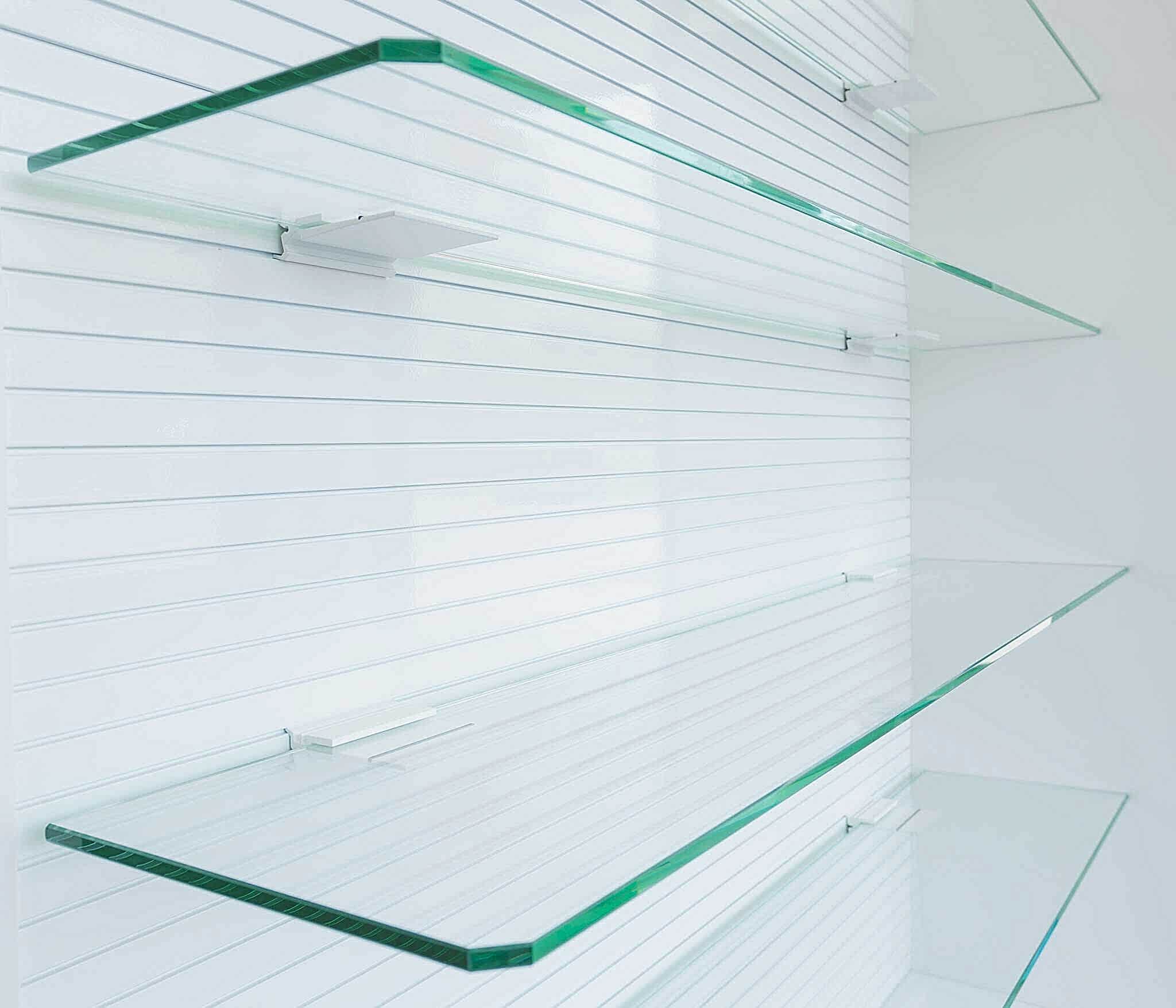 floating tempered glass shelves