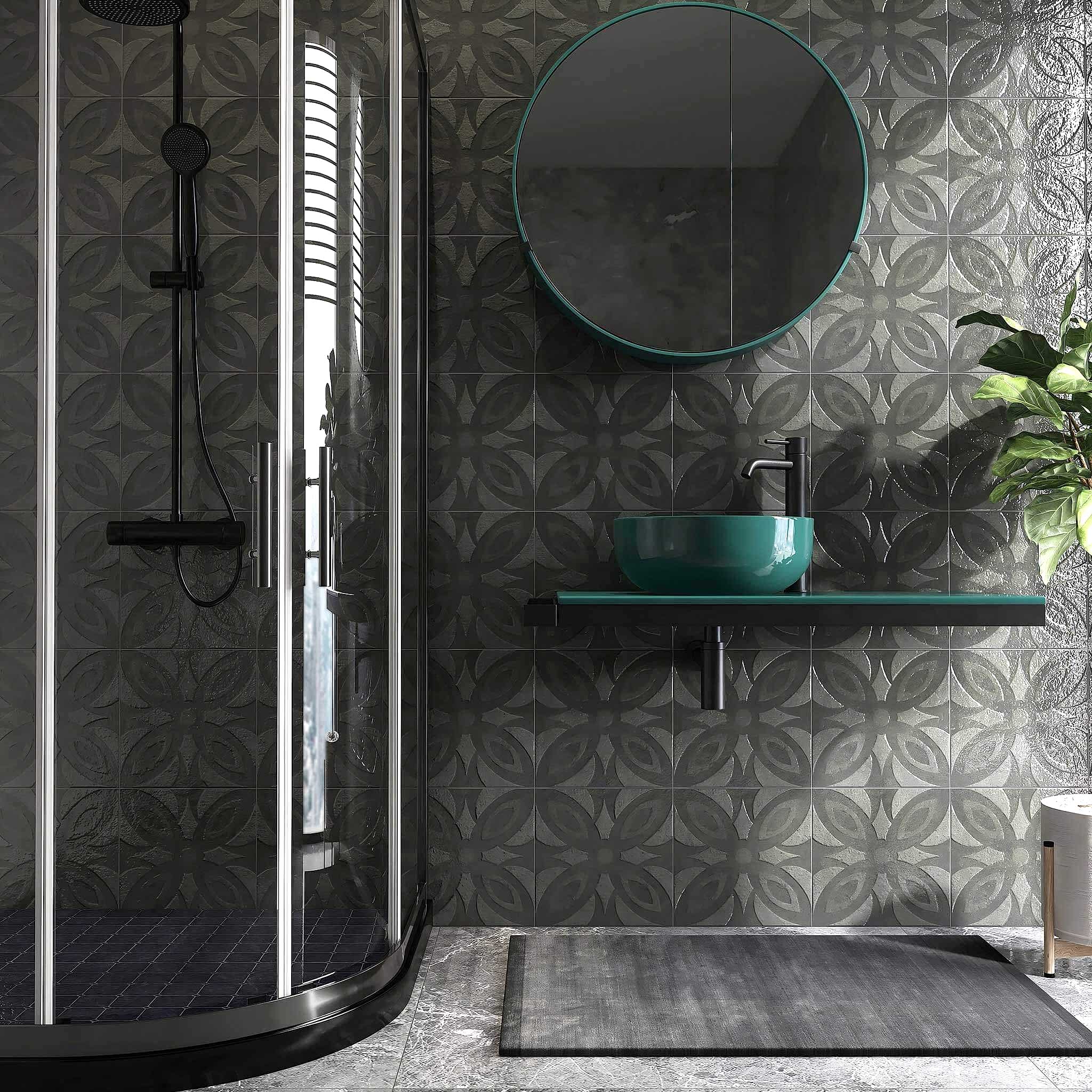 Curved glass shower door