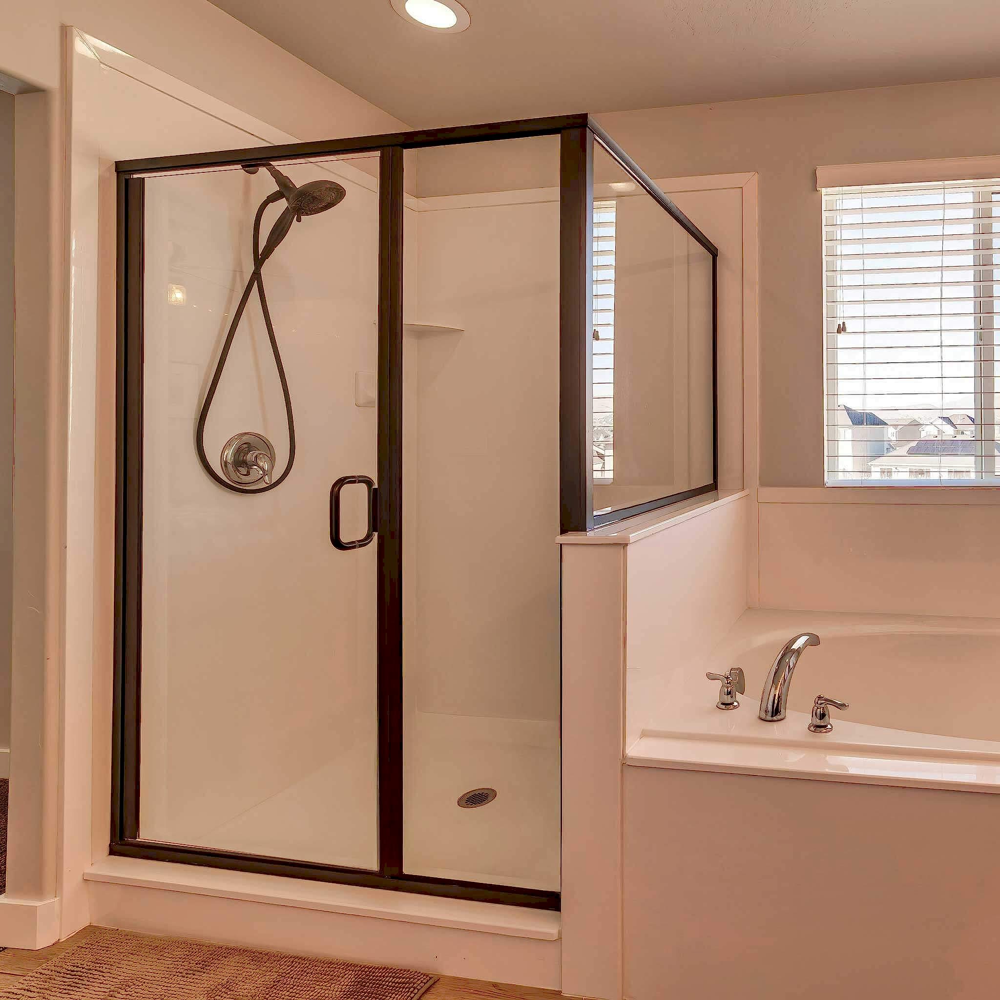 framed glass shower door